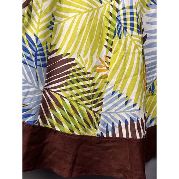 Sherry Taylor Flare A-Line Midi Skirt Womens Medium Tropical Leaf Lined Side Zip - Picture 5 of 7
